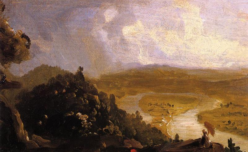 Sketch for 'View from Mount Holyoke,  Northampton,Massachusetts, after a Thunderstorm, Thomas Cole